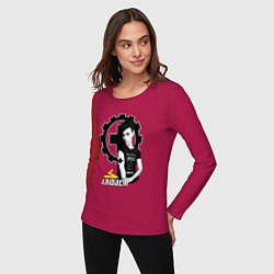 Лонгслив хлопковый женский Laibach - A girl with tshirt, цвет: маджента — фото 2