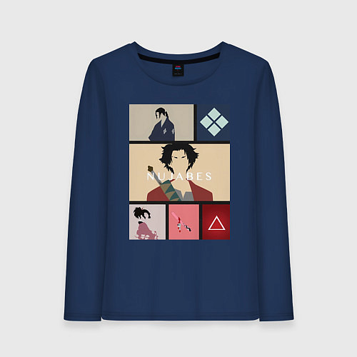 Женский лонгслив Самурай Чамплу Мугэн / Тёмно-синий – фото 1