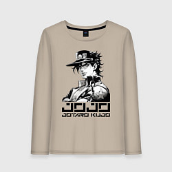 Лонгслив хлопковый женский Jotaro Kujo - jojo ai art, цвет: миндальный