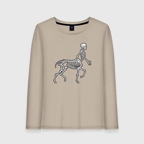 Женский лонгслив Скелет кентавр / Миндальный – фото 1