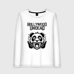 Лонгслив хлопковый женский Hollywood Undead - rock panda, цвет: белый