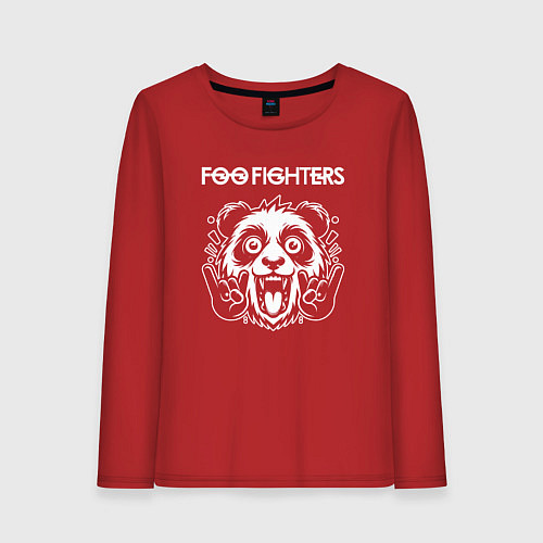 Женский лонгслив Foo Fighters rock panda / Красный – фото 1