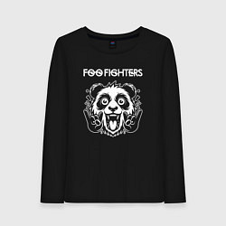 Лонгслив хлопковый женский Foo Fighters rock panda, цвет: черный