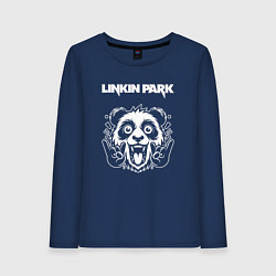 Лонгслив хлопковый женский Linkin Park rock panda, цвет: тёмно-синий