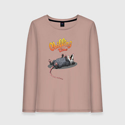 Лонгслив хлопковый женский Possum, цвет: пыльно-розовый