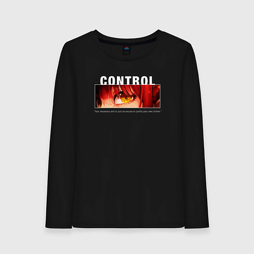 Женский лонгслив Глаза Макимы - Человек бензопила / Черный – фото 1