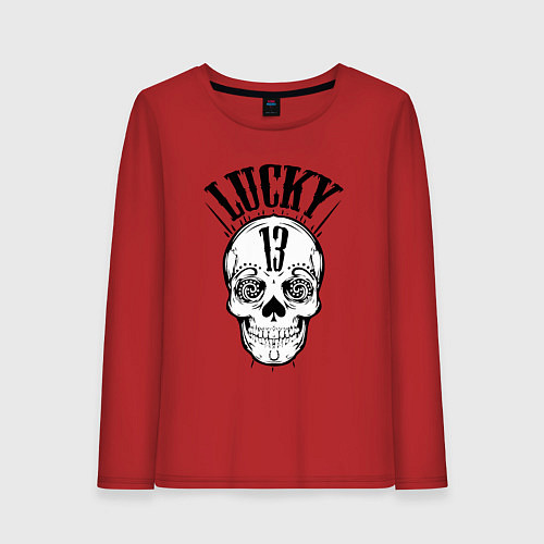 Женский лонгслив Lucky skull / Красный – фото 1