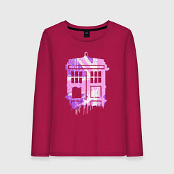 Лонгслив хлопковый женский Pink tardis, цвет: маджента