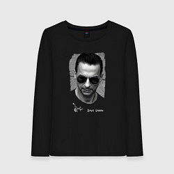 Лонгслив хлопковый женский Depeche Mode - Dave Gahan face, цвет: черный