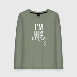 Лонгслив хлопковый женский I am his only, цвет: авокадо