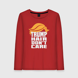 Лонгслив хлопковый женский Trump hair dont care, цвет: красный
