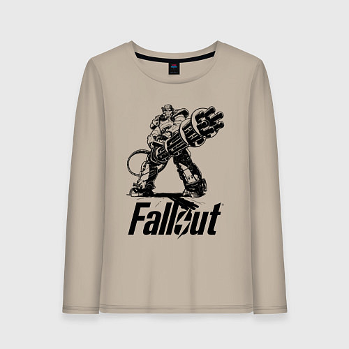 Женский лонгслив Фоллаут - силовая броня / Миндальный – фото 1