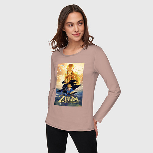 Женский лонгслив Легенда о зельде / Пыльно-розовый – фото 3