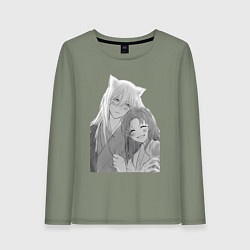 Лонгслив хлопковый женский Очень приятно Бог Томоэ, цвет: авокадо