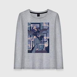 Лонгслив хлопковый женский Патриотизм Джеймс Мориарти, цвет: меланж