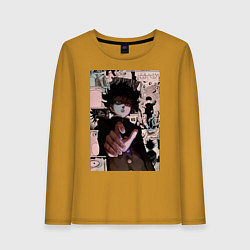 Лонгслив хлопковый женский Моб Психо 100 Рицу Кагэяма Шигэо Кагэяма, цвет: горчичный