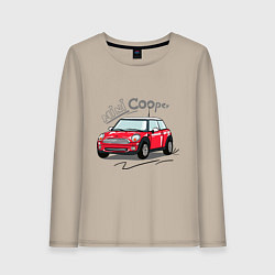 Лонгслив хлопковый женский Mini Cooper, цвет: миндальный