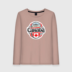Лонгслив хлопковый женский Canada country, цвет: пыльно-розовый