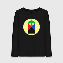 Лонгслив хлопковый женский Tardis color, цвет: черный