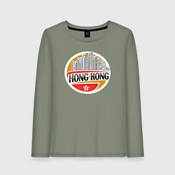 Лонгслив хлопковый женский Мегаполис Гонконг, цвет: авокадо