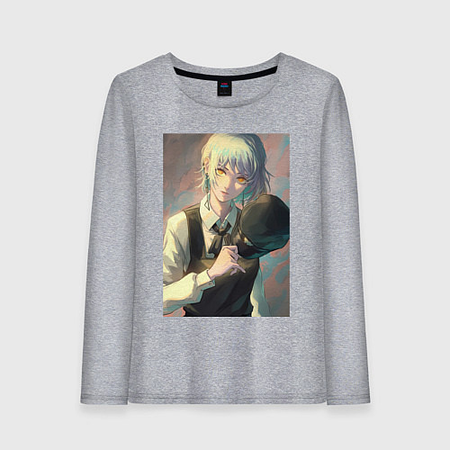 Женский лонгслив Человек-бензопила Кига одна из четырех всадников / Меланж – фото 1