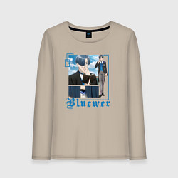 Лонгслив хлопковый женский Тёмный дворецкий Лоуренс Блуэр, цвет: миндальный
