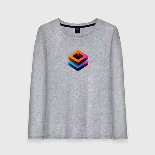 Женский лонгслив Ромб геометрическая абстракция / Меланж – фото 1