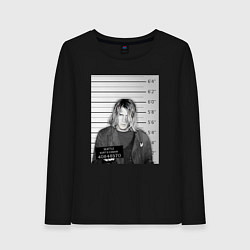 Лонгслив хлопковый женский Курт Кобейн арестован, цвет: черный