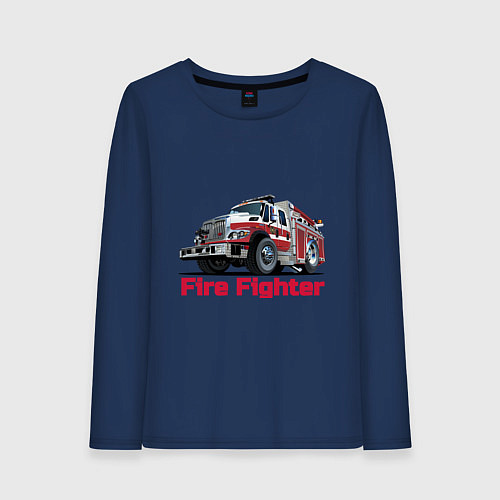 Женский лонгслив Fire fighter / Тёмно-синий – фото 1