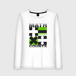 Лонгслив хлопковый женский Math counts, цвет: белый