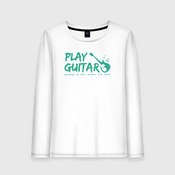 Лонгслив хлопковый женский Игра на гитаре, цвет: белый