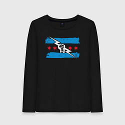 Лонгслив хлопковый женский Cm Punk wwe bitw Chicago, цвет: черный