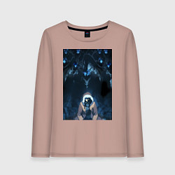 Лонгслив хлопковый женский Поднятие уровня в одиночку Джину Сон тень, цвет: пыльно-розовый