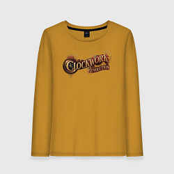 Лонгслив хлопковый женский Clockwork revolution logo, цвет: горчичный