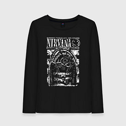 Лонгслив хлопковый женский Nirvana grange rock, цвет: черный