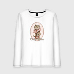 Женский лонгслив Милый котенок в винтажном стиле