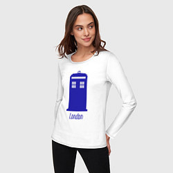 Лонгслив хлопковый женский Tardis - London, цвет: белый — фото 2