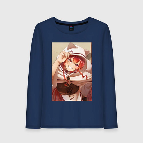 Женский лонгслив Реинкарнация безработного Эрис Бореас Грейрат кошк / Тёмно-синий – фото 1