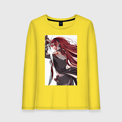 Лонгслив хлопковый женский Реинкарнация безработного Бореас Грейрат, цвет: желтый