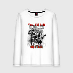 Лонгслив хлопковый женский Depeche Mode - Martin on stage, цвет: белый