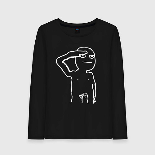 Женский лонгслив Мем - всегда готов / Черный – фото 1