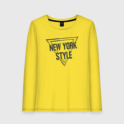 Лонгслив хлопковый женский USA - New York, цвет: желтый