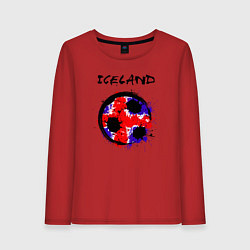 Лонгслив хлопковый женский Сборная Исландии, цвет: красный