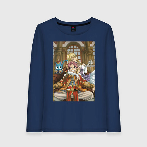 Женский лонгслив Хвост Феи Нацу Драгнил король арт / Тёмно-синий – фото 1