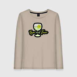 Лонгслив хлопковый женский Жим и тоник, цвет: миндальный