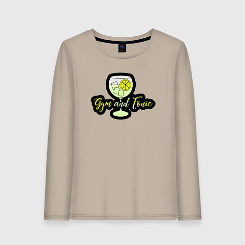 Женский лонгслив Жим и тоник / Миндальный – фото 1