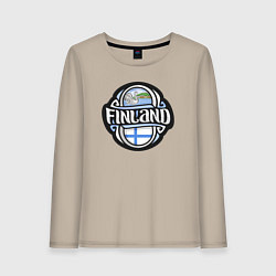 Лонгслив хлопковый женский Финляндия, цвет: миндальный
