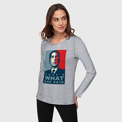 Лонгслив хлопковый женский Thats what she said - the office, цвет: меланж — фото 2