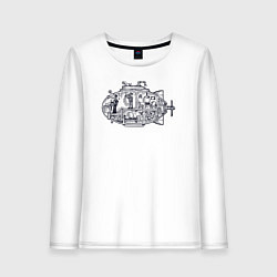 Лонгслив хлопковый женский Субмарина мой дом, цвет: белый