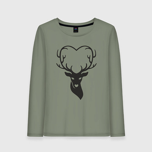 Женский лонгслив Love deer / Авокадо – фото 1
